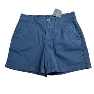 Eddie Bauer Womens Blue Chino Shorts Size 4 Aspire 4" Inseam